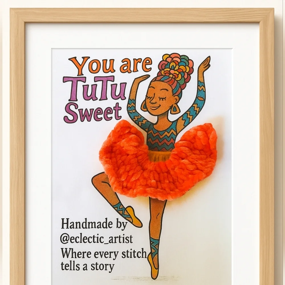 Handmade Tie Coral Concerto Crochet Scrunchie Ballerina Hair Accessory Chenille